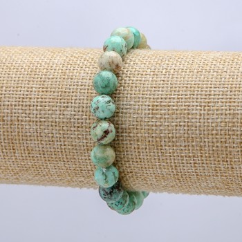Elastic bracelet with natural amazonite beads, 8 mm diameter, 18 cm circumference +