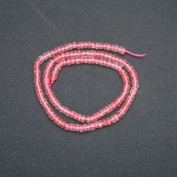 Natural stone bead strand - faceted chalcedony rondel, 4x2.5 mm diameter, length 39 cm +