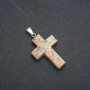 Pendant "Cross" from heliotrope unakite 50x28mm +