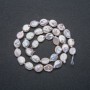 Natural Baroque Pearl Thread, 12x9 mm diameter, length 41 cm +/- with petrol iridescence