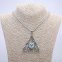 Pendant 'Eye in a Triangle' 65×55 mm on chain, 70 cm long, silver metal
