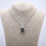 Pendant 'Demon' 35×24 mm on chain, 70 cm long, silver-toned metal