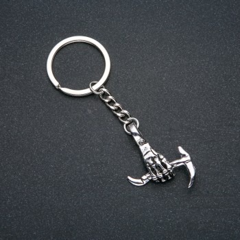 Keychain 'Death's Hand', diameter 39×30 mm, length 9 cm, silver-colored metal