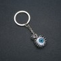 Keychain "Eye", diameter 21 mm, length 9 cm, silver-colored metal