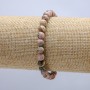 Elastic rhodochrosite bracelet with smooth beads, 6 mm diameter, 18 cm length +