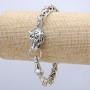 Chain bracelet 'Tiger' silver-toned metal 15x34mm, thickness 8mm, length 20cm +