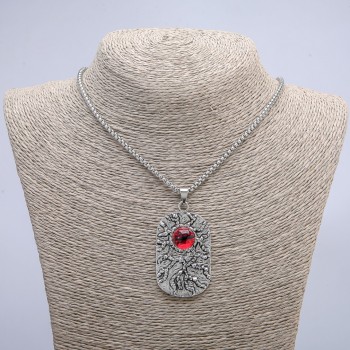 Dragon Eye Pendant 60x30mm on chain, length 70 cm, silver-colored metal