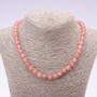 Necklace with natural chalcedony beads — smooth round beads, 8 mm diameter, length 45 cm