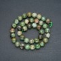Beads on a string, natural stone, Green Jasper, smooth ball, 10mm diameter, 38 cm length +