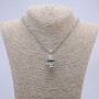Pendant 'Skull in a Hat' 40x16 mm on a chain, length 65 cm, silver-colored metal