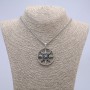 Pendant "Compass" 50x38 mm on a chain, length 70 cm, silver-tone metal