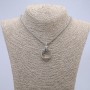 Pendant Ring 24x5mm on a chain, length 70 cm, silver-colored metal