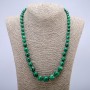 Malachite Necklace (pressed) smooth beads increasing from 6 to 14 mm, length 52 cm+