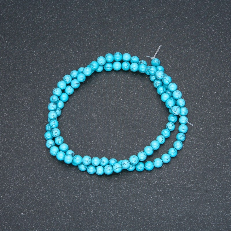 Turquoise beads (pressed) smooth ball, diameter 4mm + -, length 40cm +