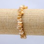 Elastic bracelet with natural beige mother-of-pearl chips, diameter 7x5+