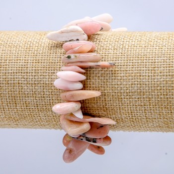 Elastic bracelet with natural opal stone — opal chip, needle, diameter 18x6mm+