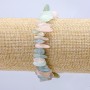Elastic bracelet with natural Morganite gemstone - chip beads, needle shape, 12x6 mm diameter