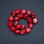 Natural Coral Beads on Thread, Faceted, 18×14 mm, Length approx. 41 cm +/- (Price per 100 g)