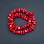 Faceted natural coral beads on a thread, 11x6 mm, length 39 cm +/- (Price per 100 g)
