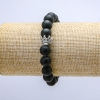 Shungite elastic bracelet, 10 mm beads ± Crown, length 18 cm ±