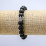 Shungite elastic bracelet, 10 mm beads ± Crown, length 18 cm ±