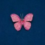Butterfly Brooch with Pink and Raspberry Crystals, Gold-Tone Metal 35x45 mm +