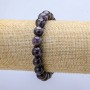 Elastic amethyst bracelet, 10 mm diameter, 18 cm length