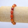 Elastic carnelian bracelet with barrel beads, 8x12 mm diameter, length 18 cm+