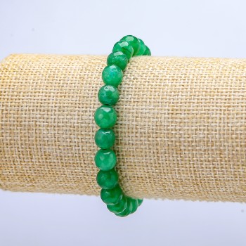 Elastic Chrysoprase Bracelet with Faceted Beads