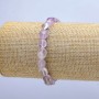 Elastic bracelet with natural amethyst, faceted, diameter 8×10 mm (±), length 18 cm+