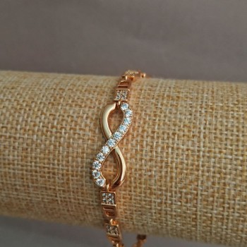 Браслет Xuping Позолота 18К з білими стразами, довжина 17-19см, товщина 3, 7мм +