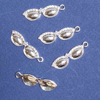 Pendant 'Glasses' for jewelry 32x9 mm, pack of 5