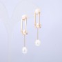 Xuping Earrings 18K Gold Plating with Majorca Pearls, diameter 47x6 mm +