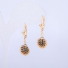 Xuping Earrings 18K Gold Plating Hedgehog with Black Crystals 30x10 mm +