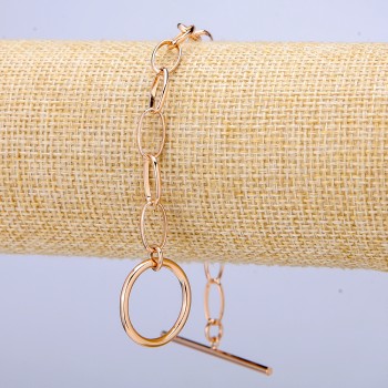 Xuping 18K Gold-Plated Bracelet, 6mm Thick, 17 cm Length