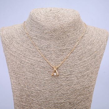 Xuping 18K Gold-Plated Chain with Pendant, 1.2 mm Thick, 44 cm Long