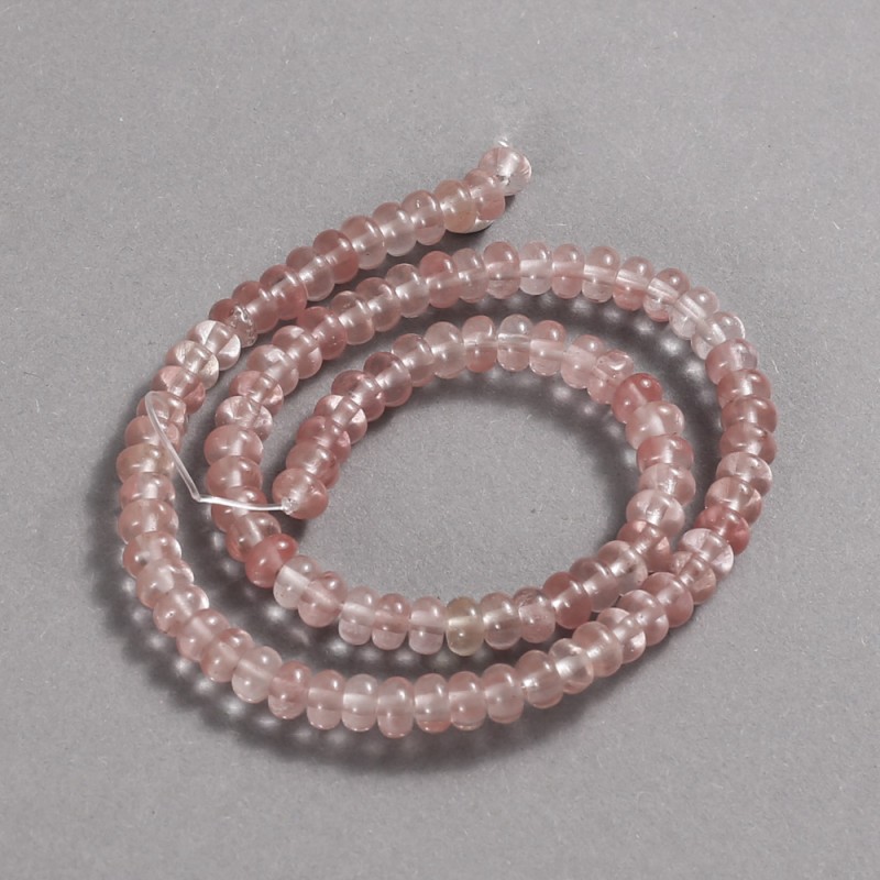 Chalcedony Beads on Thread, 6x4 mm diameter, 39 cm length + -