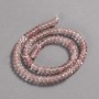 Chalcedony Beads on Thread, 6x4 mm diameter, 39 cm length + -