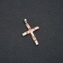 Xuping Pendant 18K Gold-Plated Cross with White Crystals, 35×21 mm +