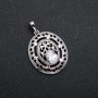 Pendant Xuping Rhodium with White Crystal, diameter 29x19mm +