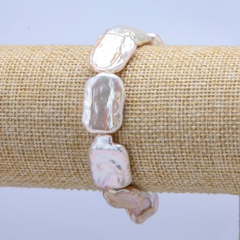 Браслет на резинці з Барокових Перлів, діаметр 22х14мм+-, довжина 18см+