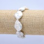 Elastic Bracelet with Baroque Pearls, diameter 22x15 mm, length 18 cm