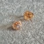 Xuping 18K Gold-Plated White Crystal Stud Earrings, 6.5 mm Diameter