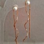 Xuping 18K Gold Plated Earrings with a Pearl Bead, Length 60 mm+