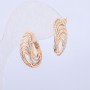 Earrings Xuping 18K Gold Plating with White Crystals, 23×8 mm Diameter +