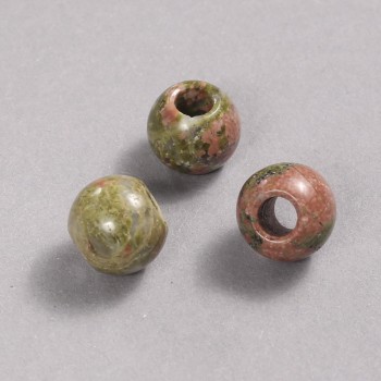 Pandora Bead Unakite Jasper 14x12mm, hole diameter 5.5mm