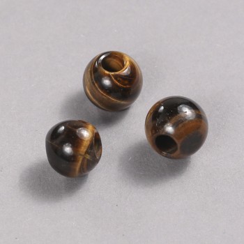 Pandora Bead, Natural Tiger's Eye Stone, 14x12 mm, Hole Diameter 5.5 mm