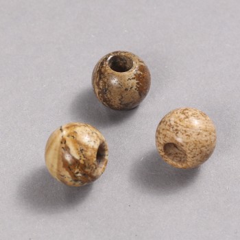 Pandora bead made from landscape jasper, natural stone, 16x14 mm + -, hole diameter 5.5 mm +