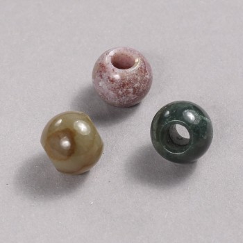 Pandora Bead natural stone Multicolor Jasper 14x12 mm + -, hole diameter ~5.5 mm +