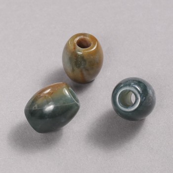 Pandora Bead, natural green jasper, 16.5 x 15.5 mm, hole diameter 5.5 mm